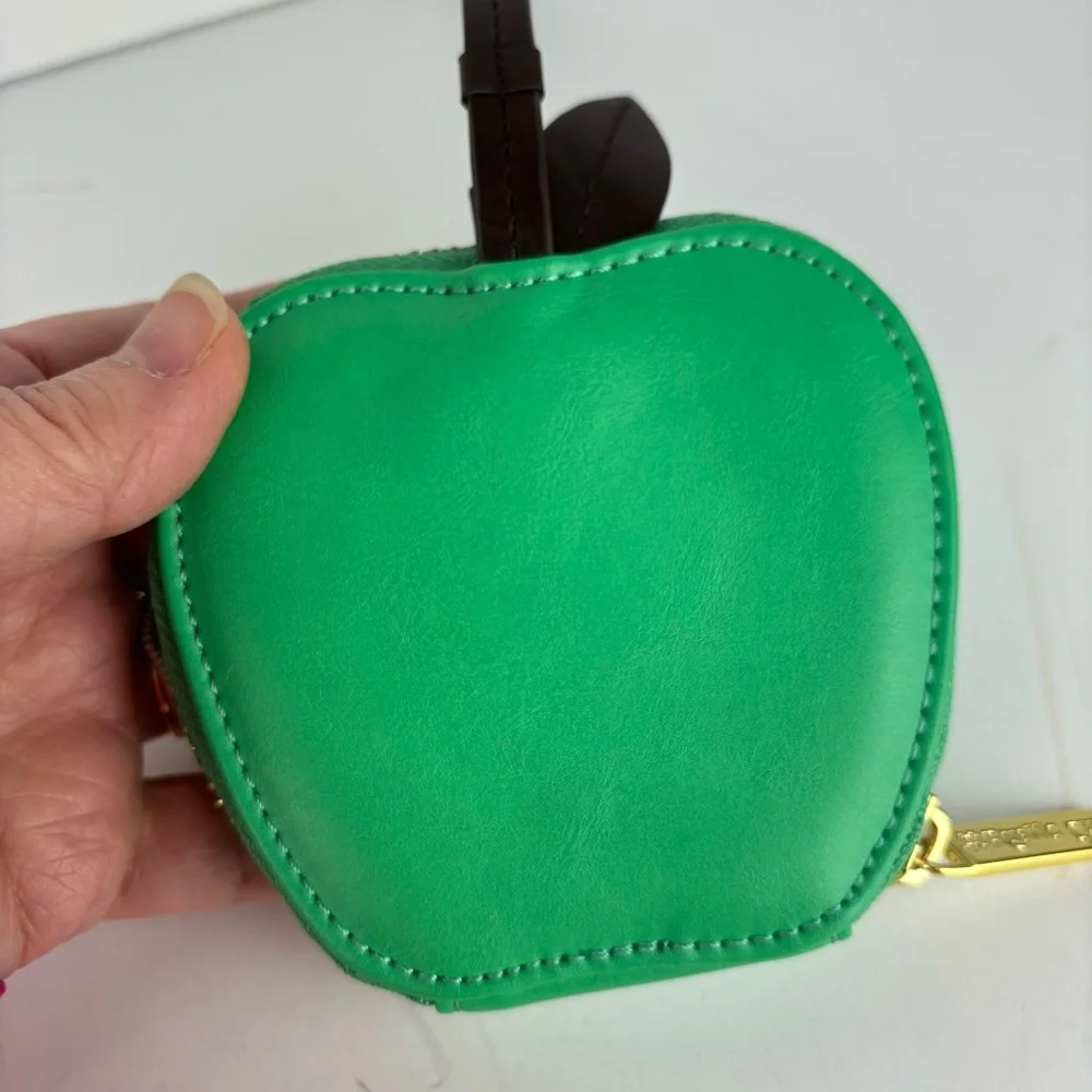 Rustic Cuff Girls stretch black bead bracelet & Erin Green Apple Wristlet